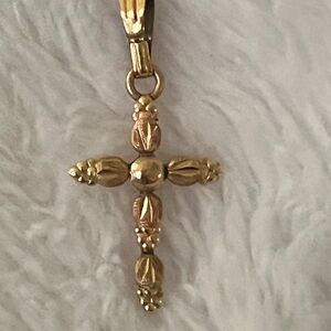 Elegant Black Hills Gold Cross Pendant